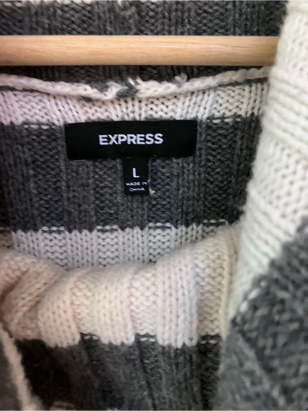 Express Striped Cowl neck Short-Sleeve Sweater Dress - Picture 2 of 3